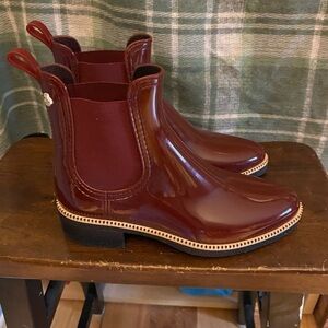 Lemon Jelly rich burgundy Chelsea rain boots like new 39